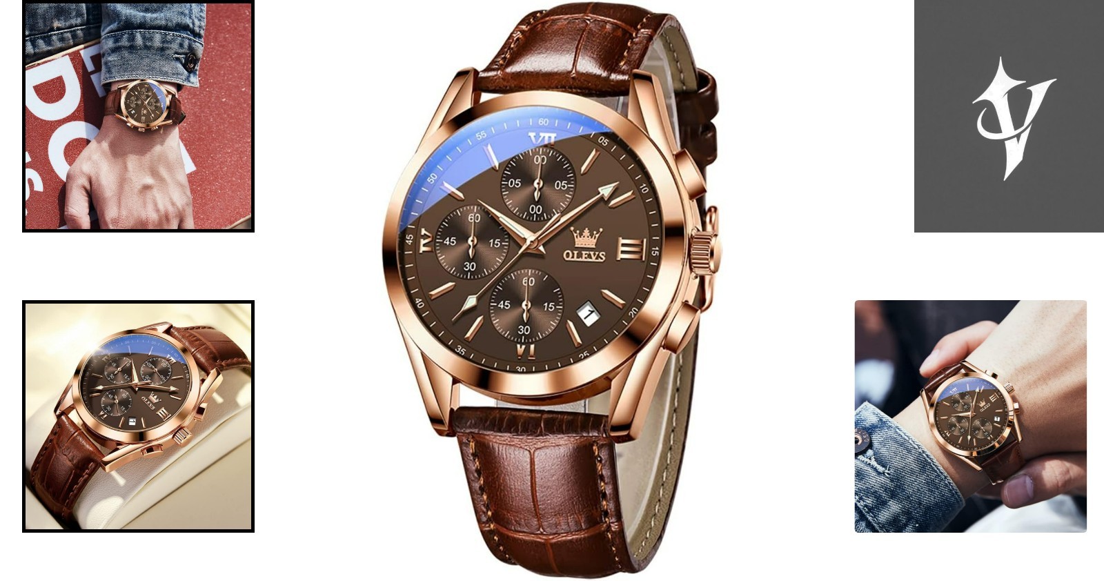 Modern Vintage Men’s Chronograph Watch – Waterproof & Stylish for All Occasions