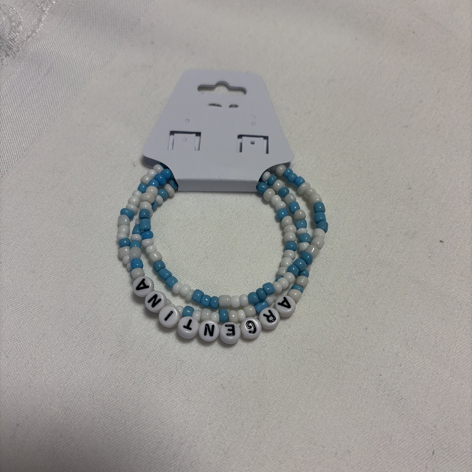 Argentina World Cup 2026 Beaded Bracelet Handmade Football Futbol Soccer Gift