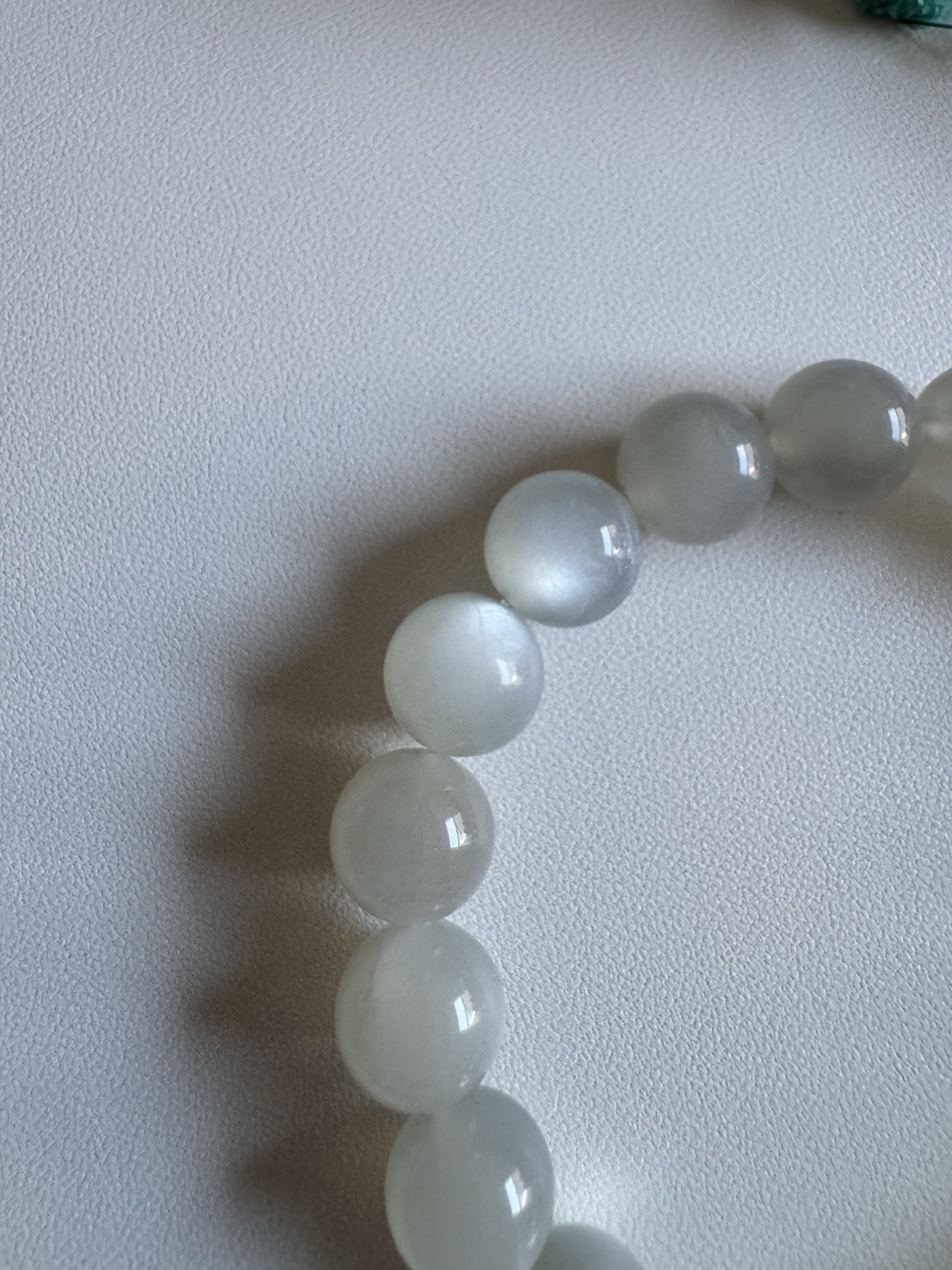 5A Natural White Moonstone Bracelet 10-10.8mm