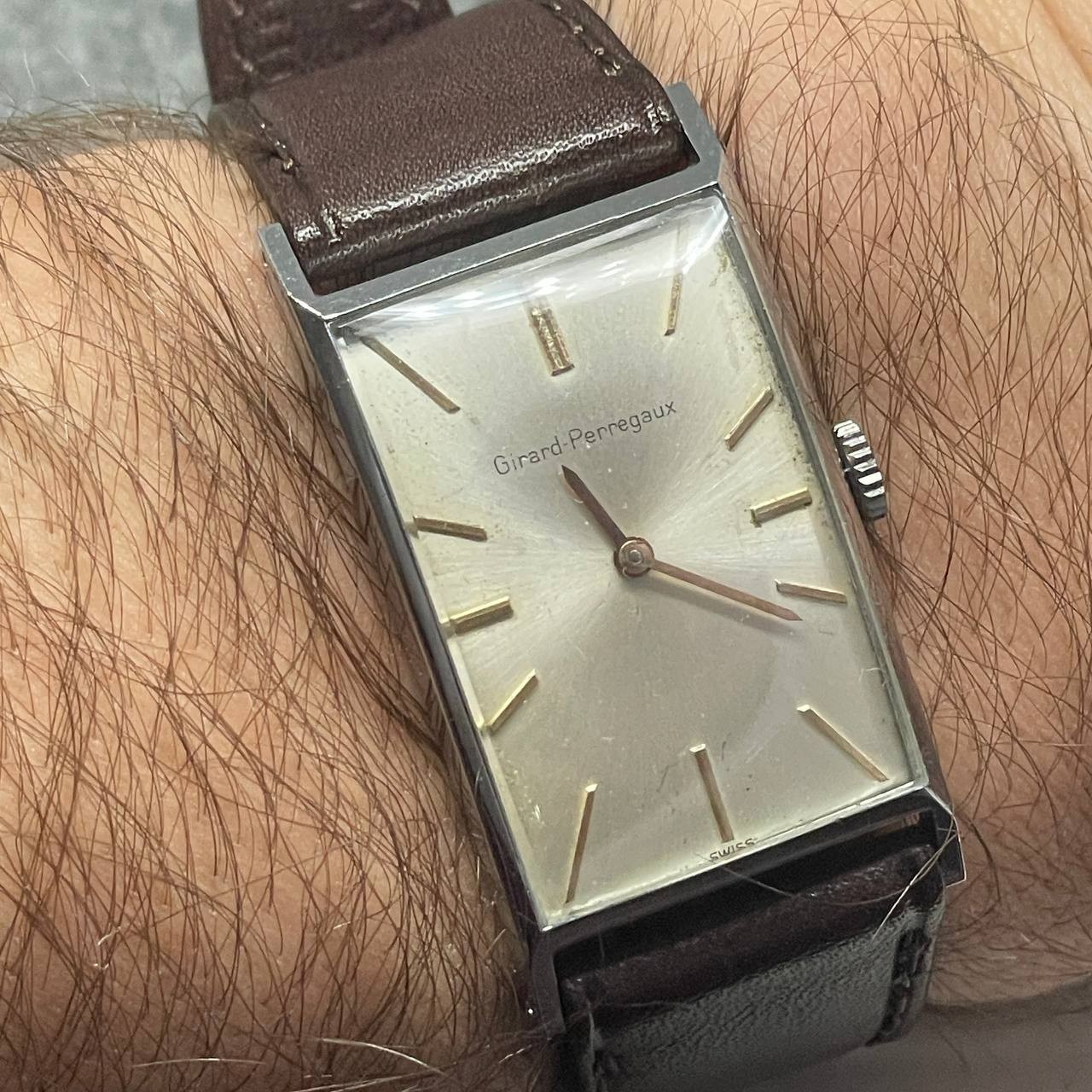 ELEGANT GIRARD PERREGAUX ORIGINAL DIAL MANUAL WIND S STEEL SWISS WATCH Ca 1960