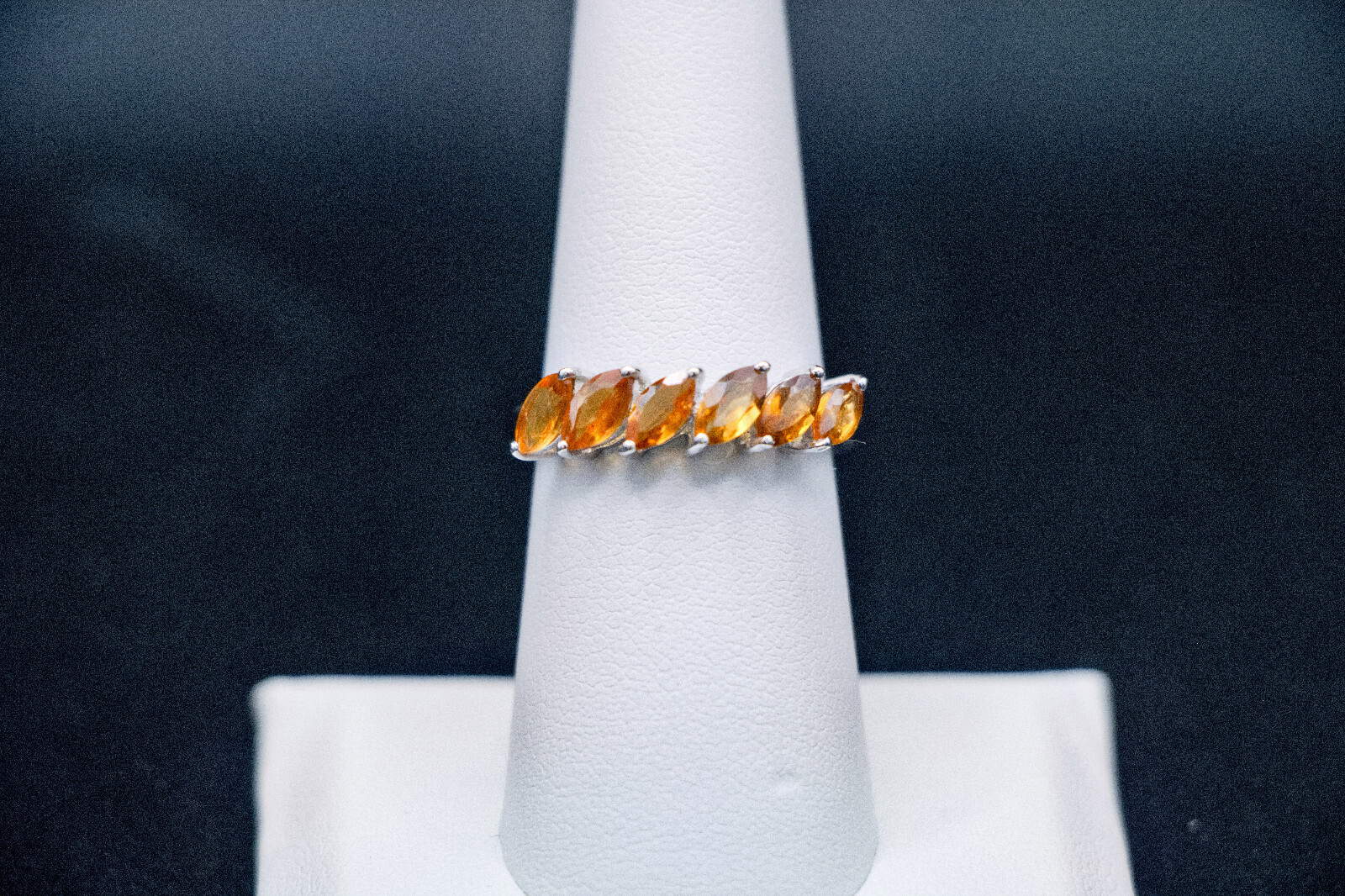 Ceylon Hessonite Garnet 1.90 ctw Ring in Rhodium Over Sterling Silver – Size 9