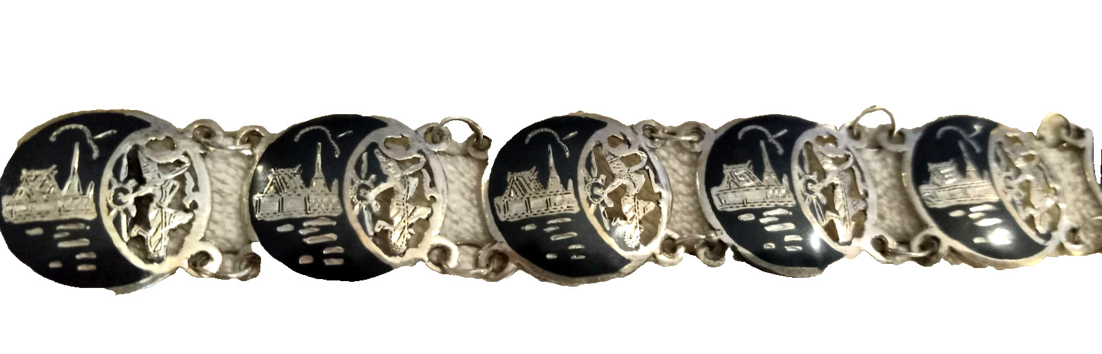 Vintage SIAM STERLING Silver BRACELET 7.5″
