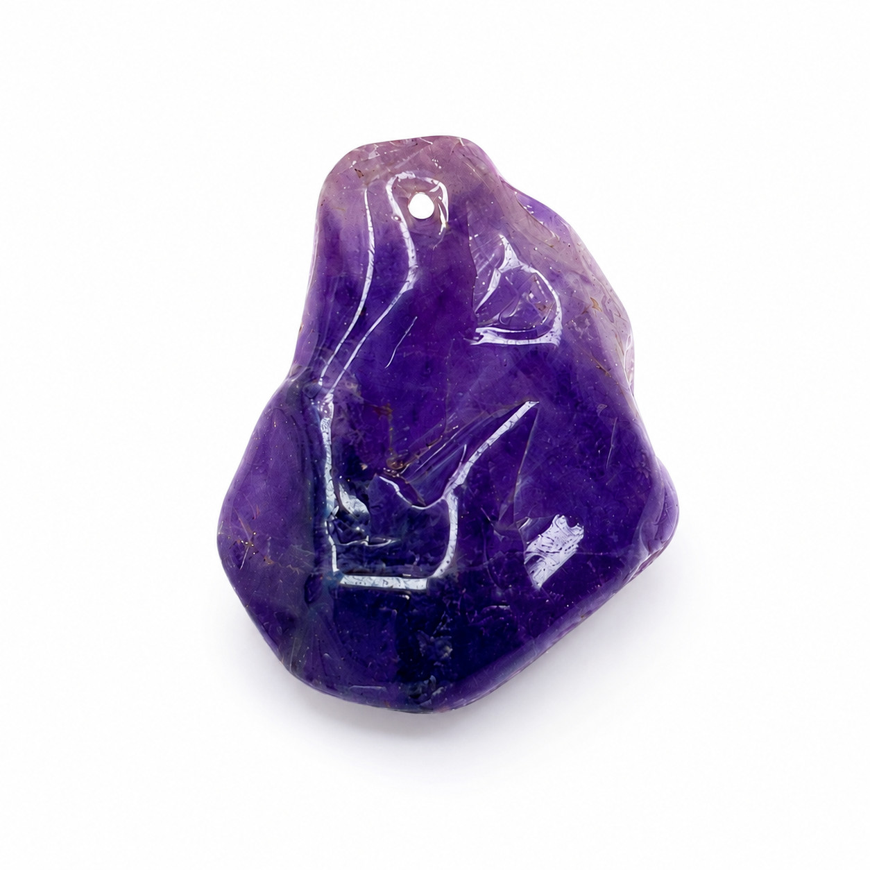 Natural Amethyst Carved Bird Pendant With Drill Hole Loose Gemstone Purple