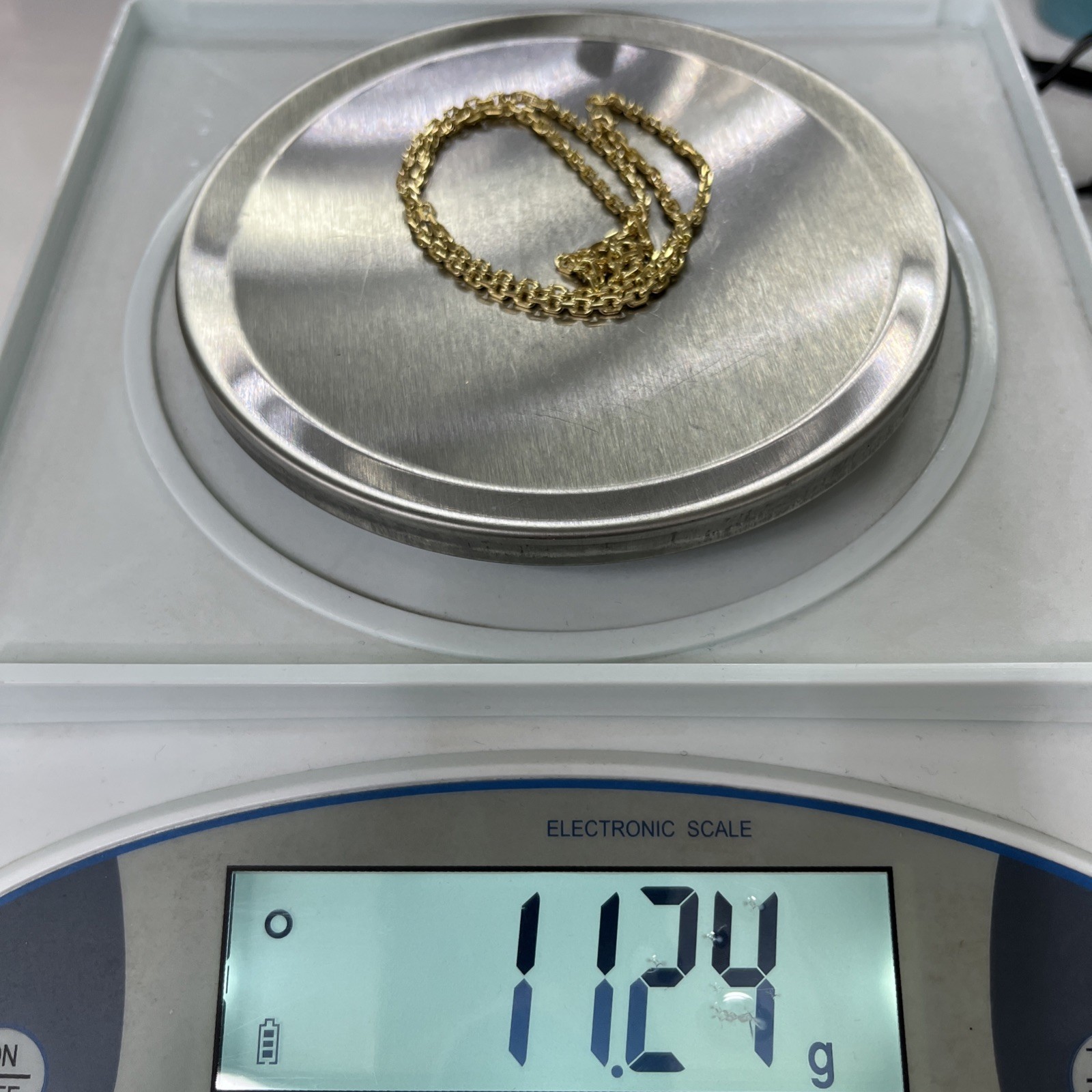 9ct 9K Yellow Gold Solid Oval Cable Link Chain Necklace 11.24 Grams 45cm. New