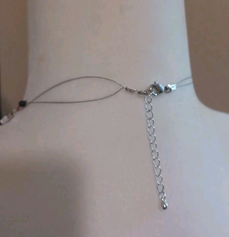 Carson Piere Scott Americana Necklace Double Strand Wire Beads Charm Patriotic