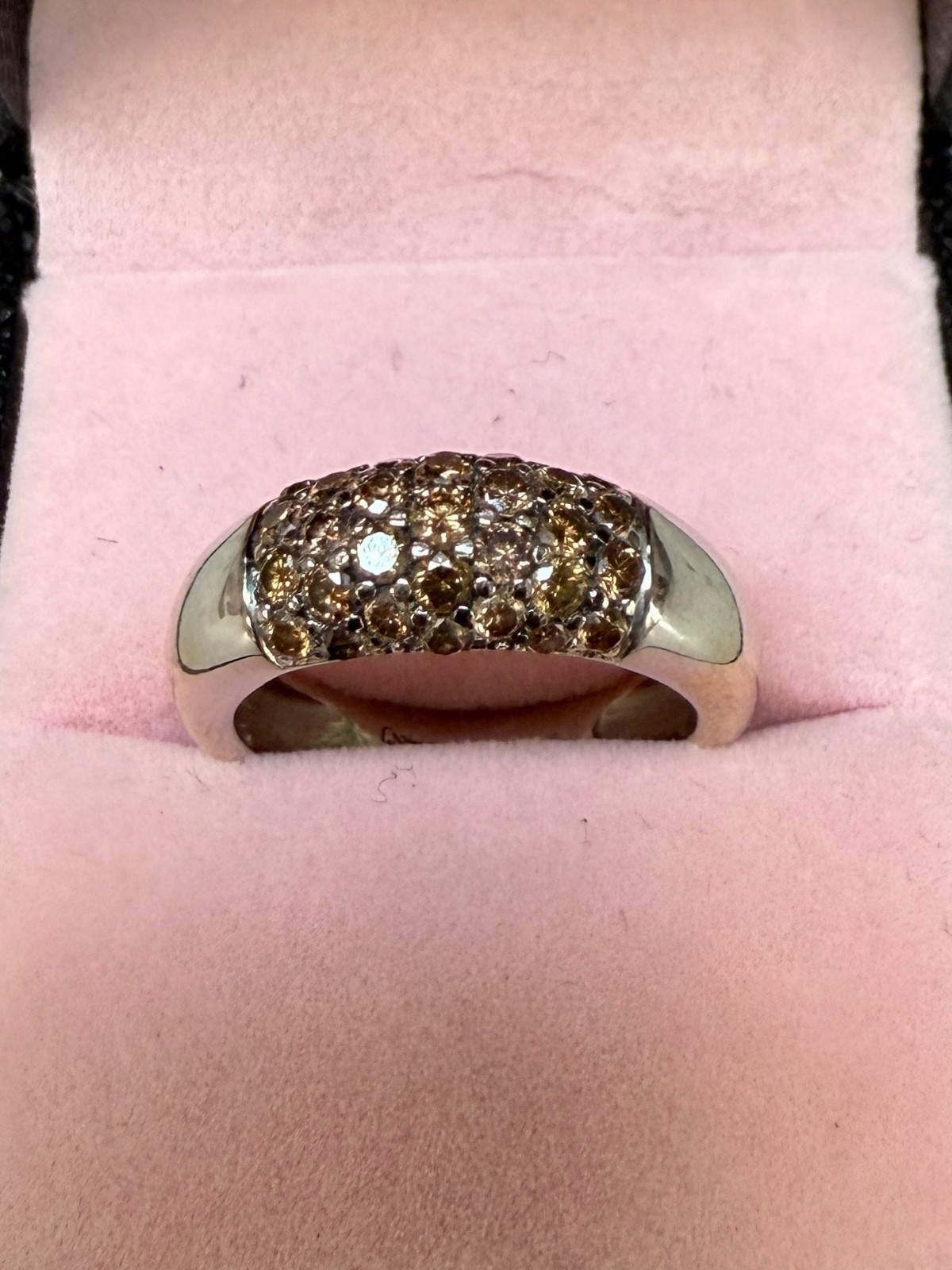 LooK!! 18K W/G Fancy CoCo Brown Chocolate Diamond Ring 0.57CTW