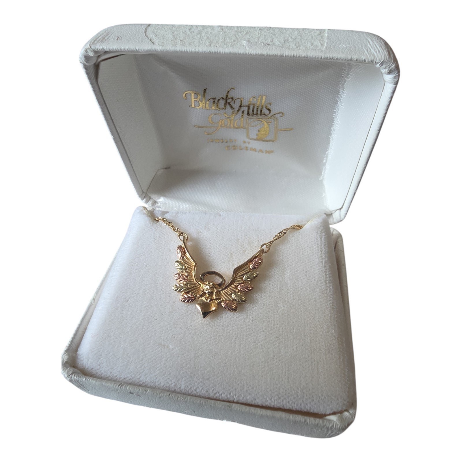 Black Hills 10k Gold Angel Pendant Necklace