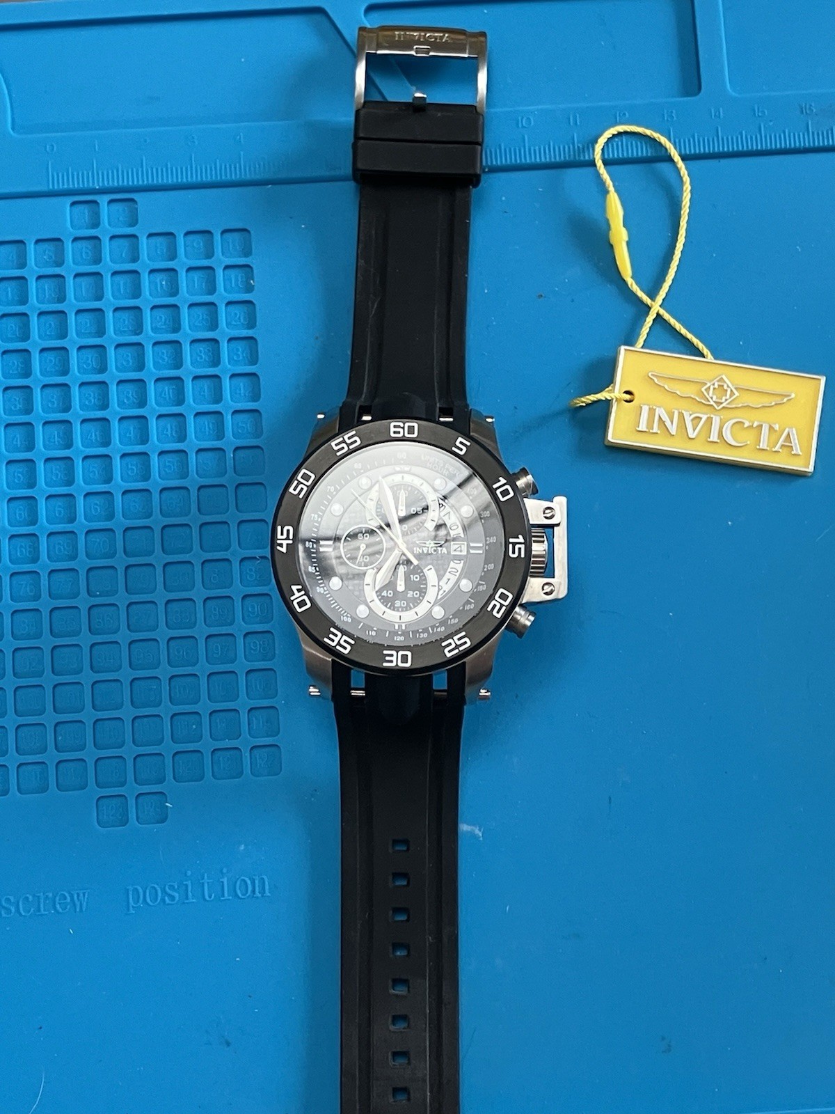 INVICTA 19251 Men’s 51mm I-Force Quartz Chrono Black Polyurethane Strap Watch
