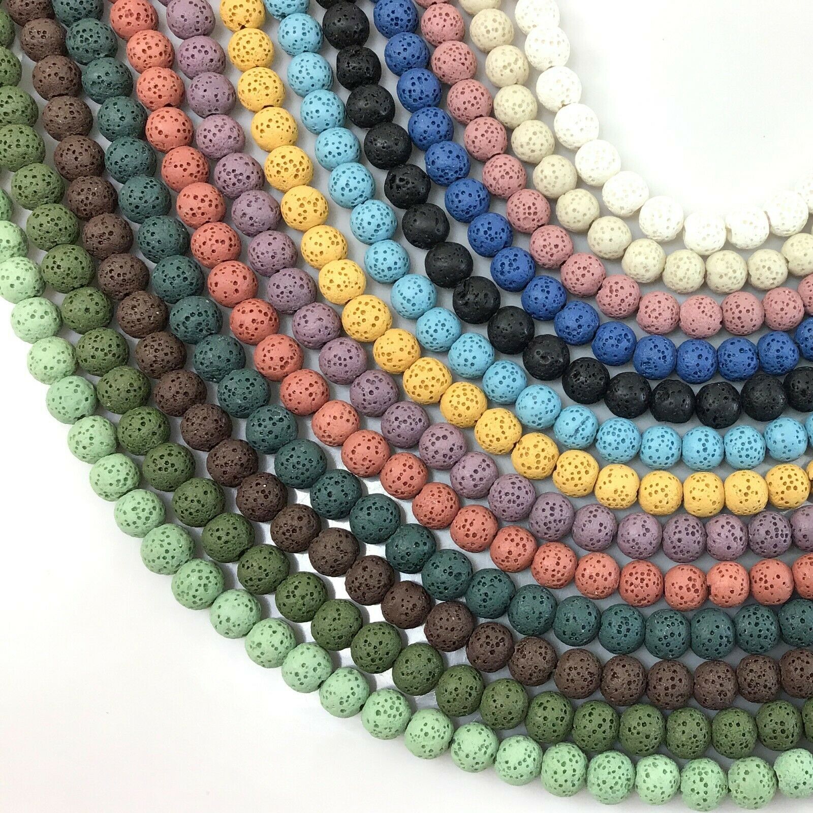 13 Color Lava Stone Bead Rock Round Beads 15″ 6mm 8mm 10mm Jewelry Make Diffuser