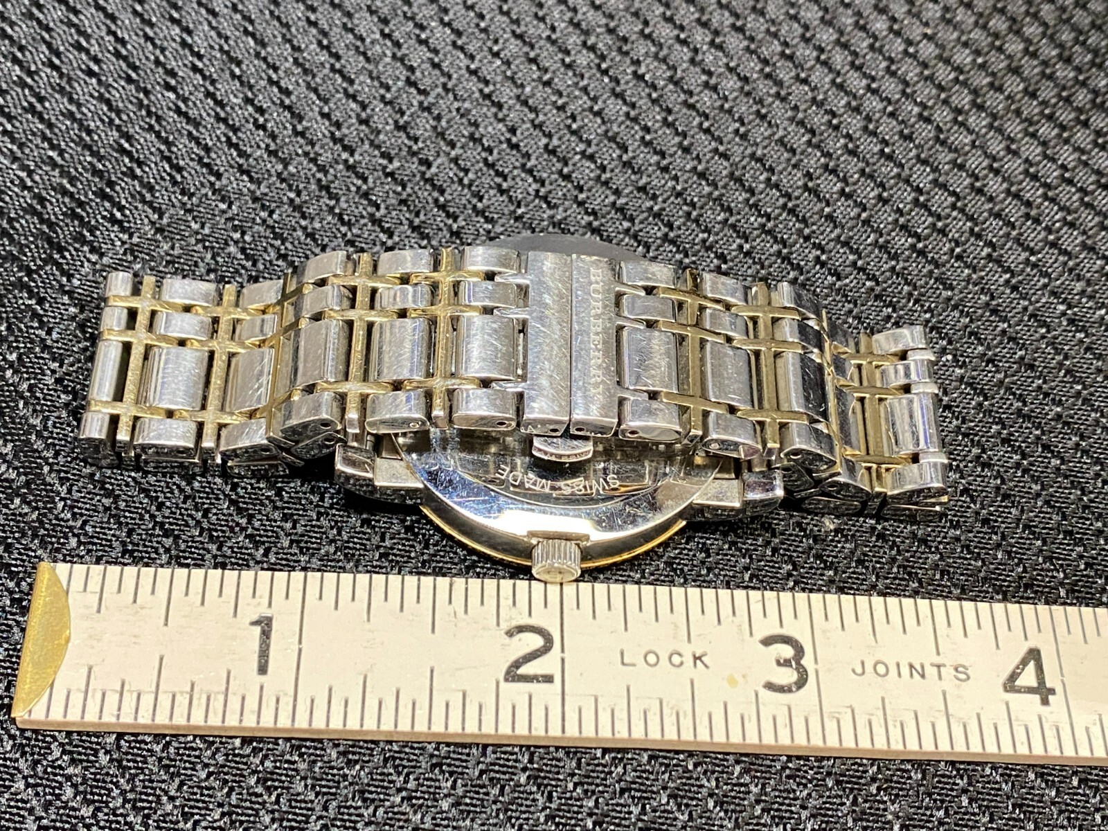 Burberry Two-Tone Silver Gold Swiss Made Unisex Watch ~ 50 m / 165 Feet ~ BU1358