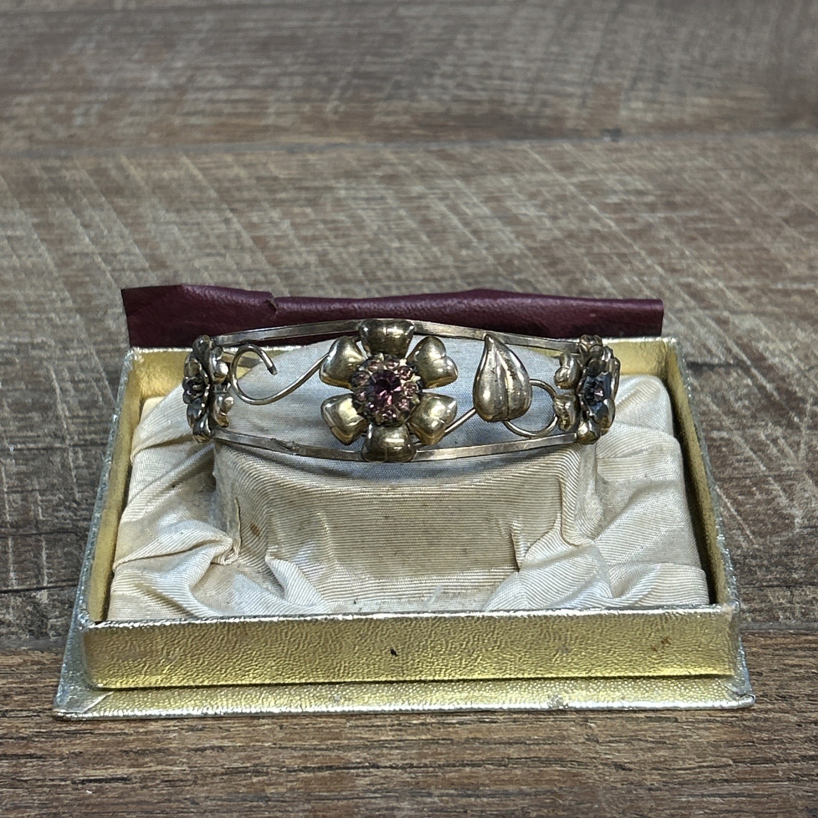 Lustern 12k GF Amethyst Cuff Bracelet-With Original Box-No Lid