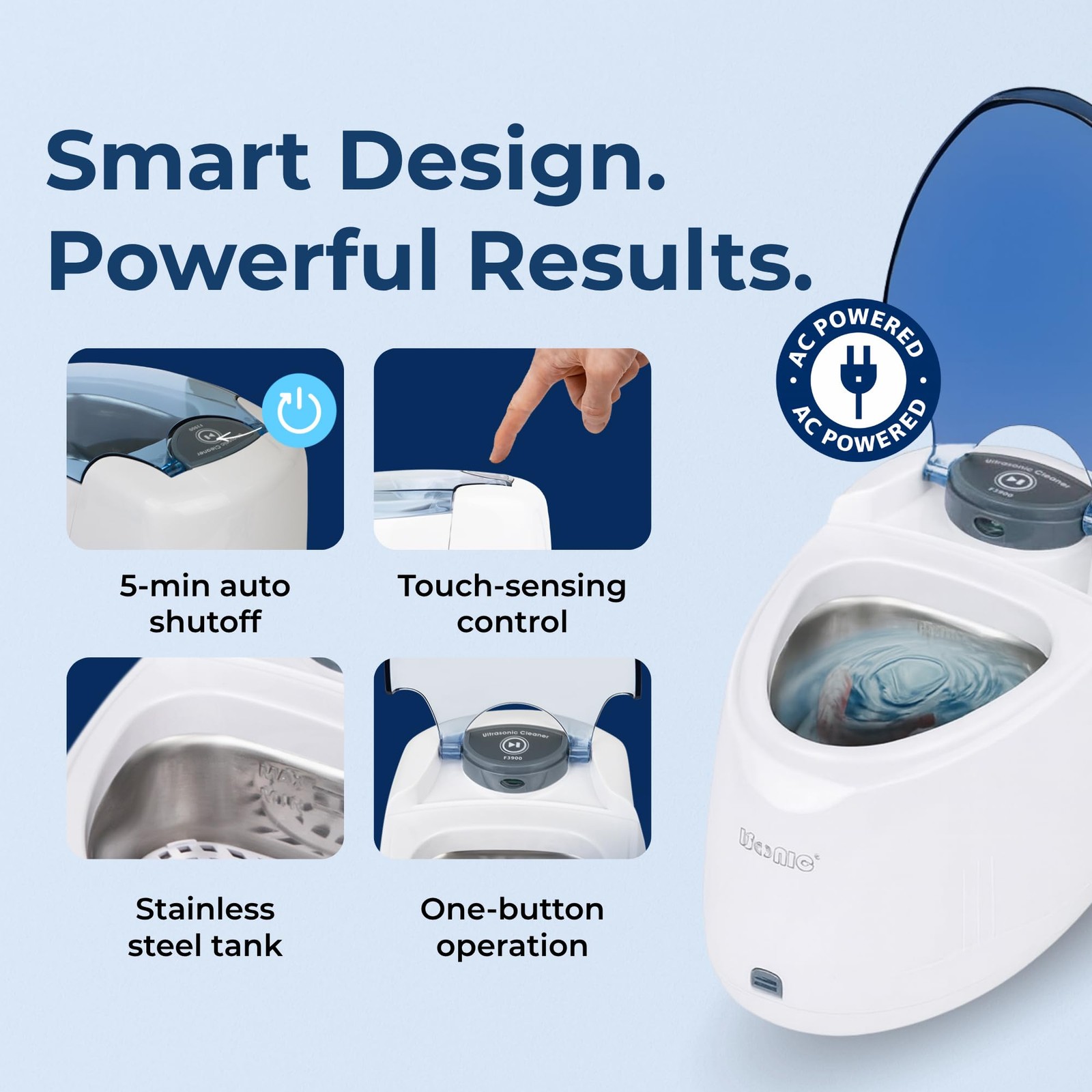 F3900 Ultrasonic Denture/Aligner/Retainer Cleaner for All Dental appliances (…