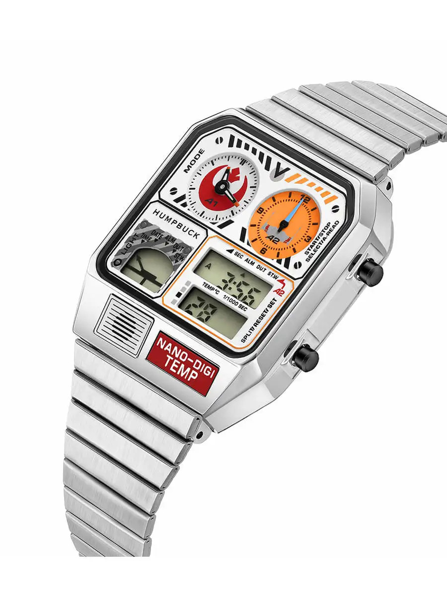 Classic Steel Men’s LED Watch – Digital Display, Temperature & Calendar