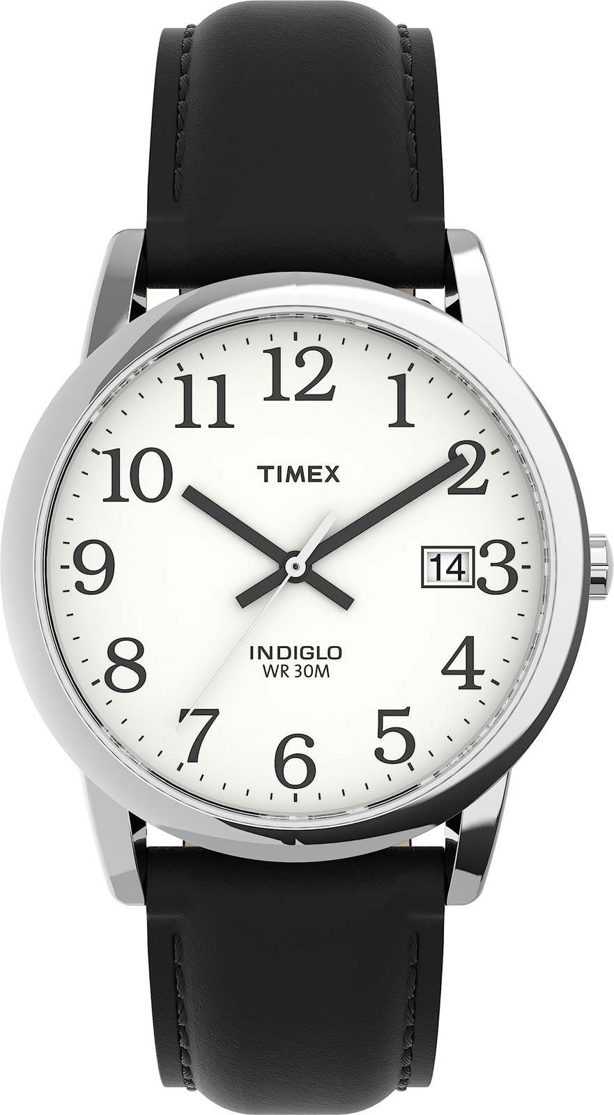 Timex Men’s Easy Reader Black Leather Strap Watch – T2H281 NEW