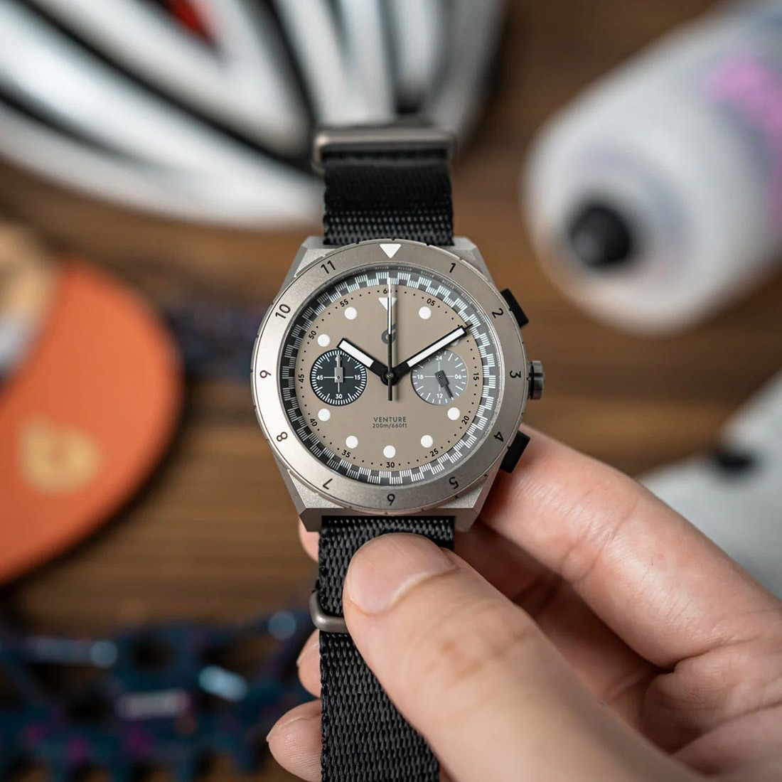 Boldr Venture Velo Chronograph Mecca-Quartz Titanium Black Grey Men’s Watch