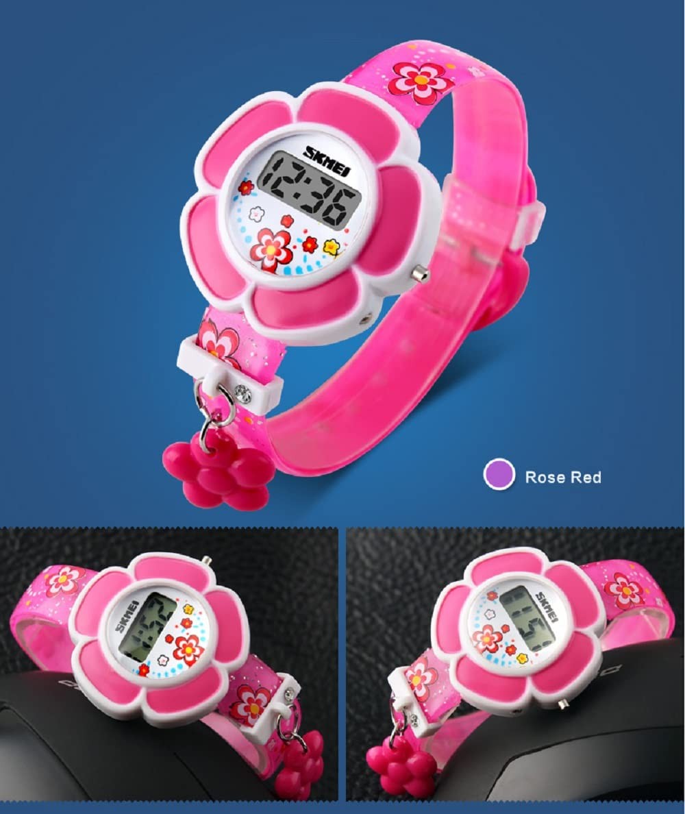 Kids Watch Girl Flower Shape Watch Novelty Cartoon Digital Watch 1144