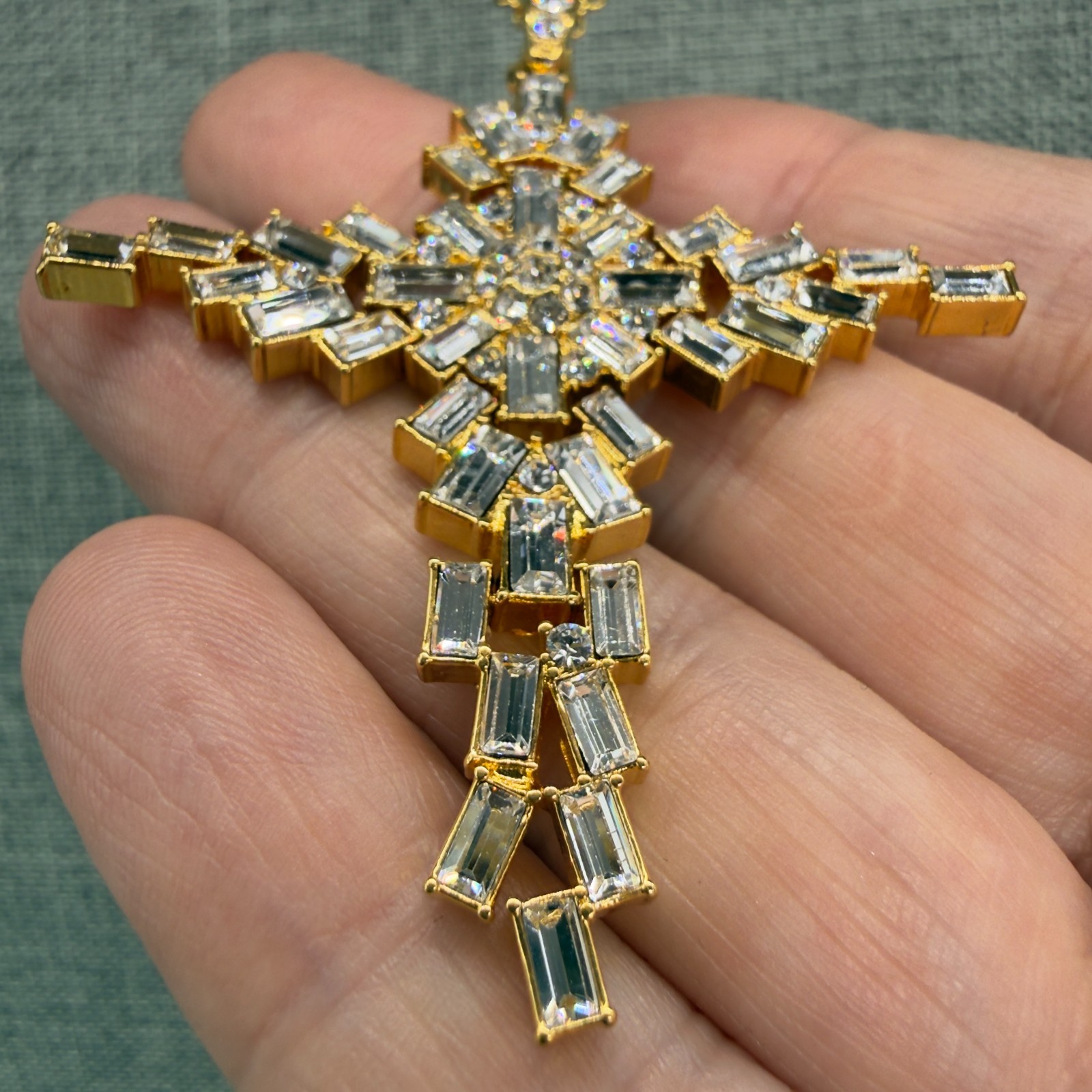 PJM Necklace Phoenix Jewelry Manufacturing Crystal Stations Articulated Cross