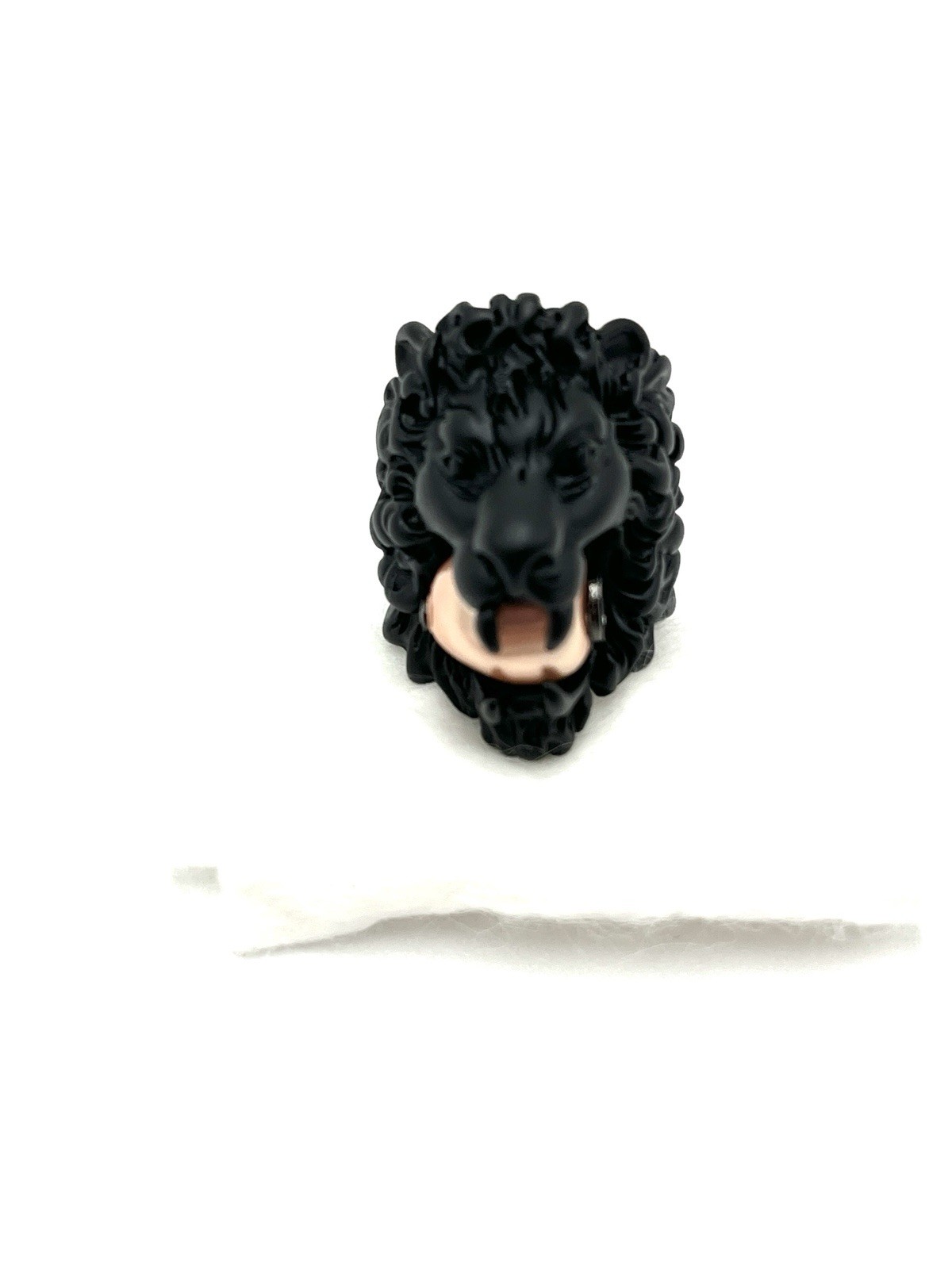GUCCI Michele Era Lion Head Interlocking G Logo Ring JP Size 13 US 6.5-7 Black