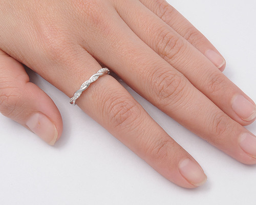 925 Sterling Silver Braided CZ Weding Ring Size 4 5 6 7 8 9 10 11 12 NEW
