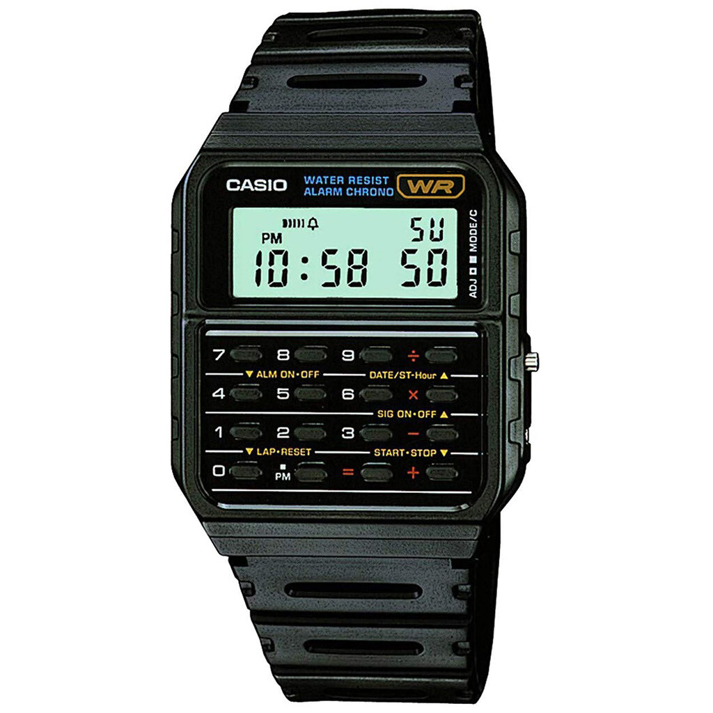 Orologio CASIO CALCULATOR CA-53W-1 Calcolatrice Silicone Nero Vintage Classic