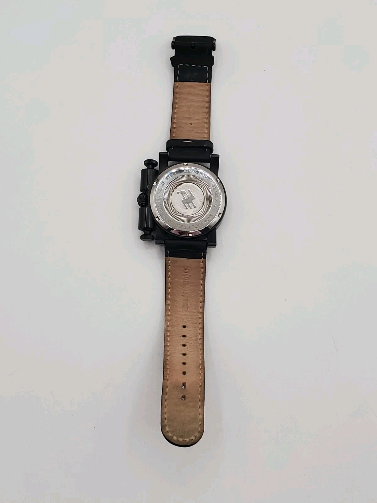 32 Degrees Black Orange Dial Stainless Steel Mens Watch
