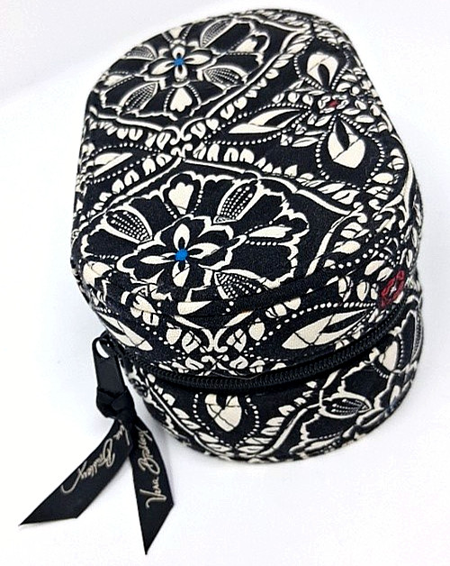 Vera Bradley Travel Jewelry Case Zip Around Quilted 6½”×4″×3¼”