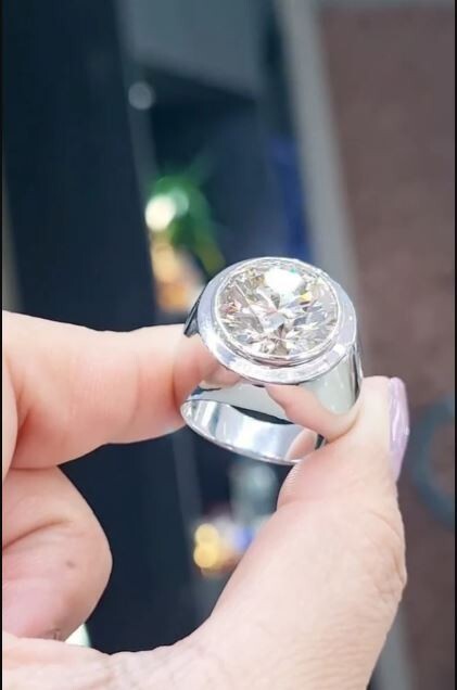 5.00CT Round Cut Lab-Created Diamond Men’s Engagement Ring 14K White Gold Plated