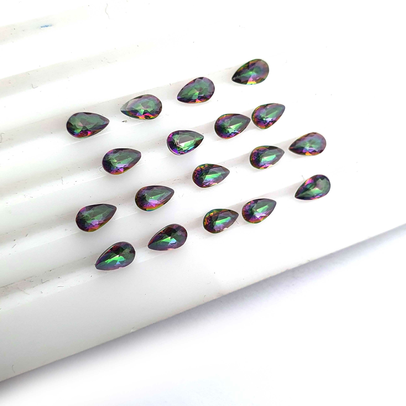 Mystic Quartz Pear Cut Loose lab created Gemstone Lot 200 Pcs 3*5 mm 35 Ct