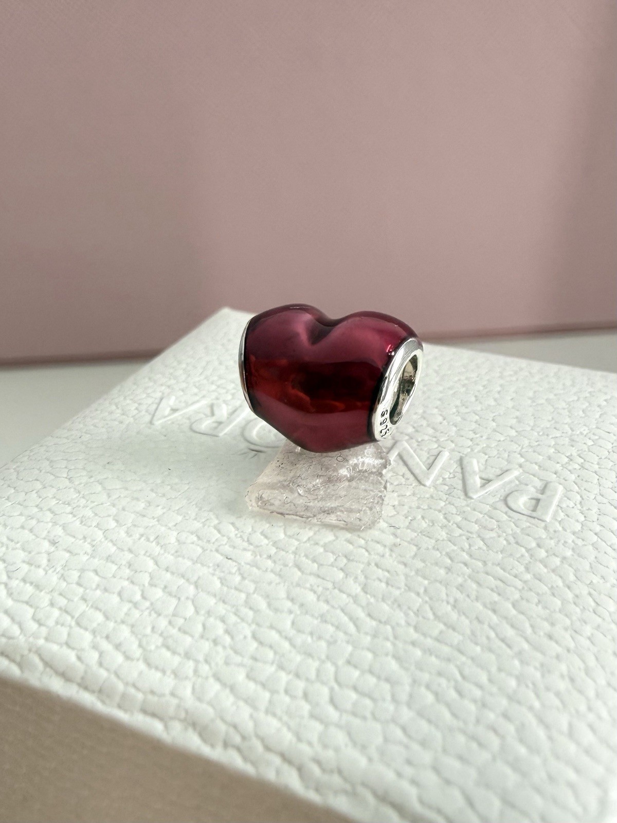 Pandora SSilver In My Heart, Fuschia Enamel Charm Valentine#791814EN62 Authentic