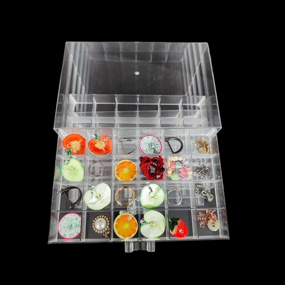 Clear Acrylic Jewelry Organizer Box with 5 8.5 x 5.5 x inches,