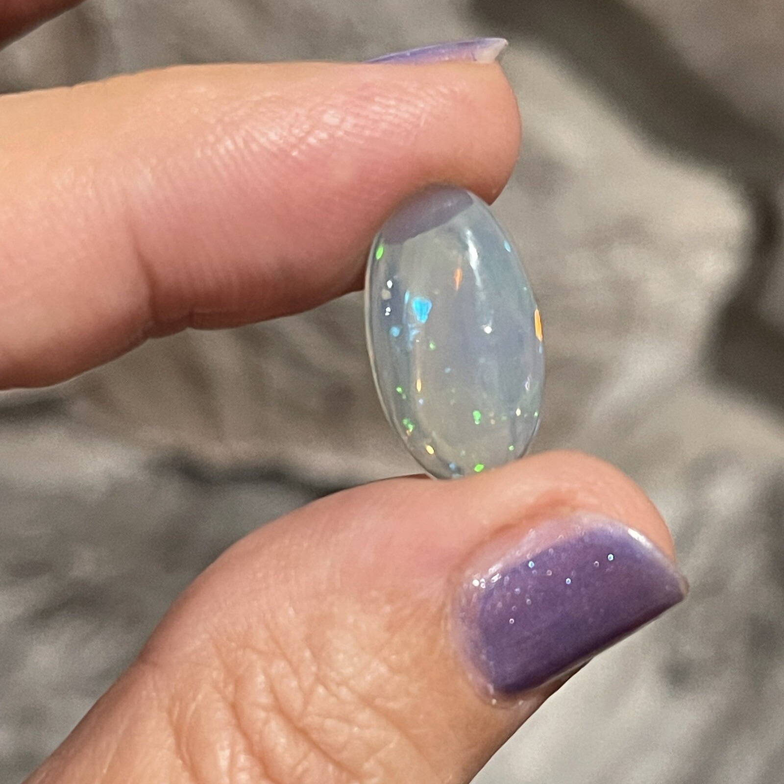 4ct 17.8c10x4.7mm Pin Fire Stardust Ethiopian Welo Opal Oval Cabochon Gem