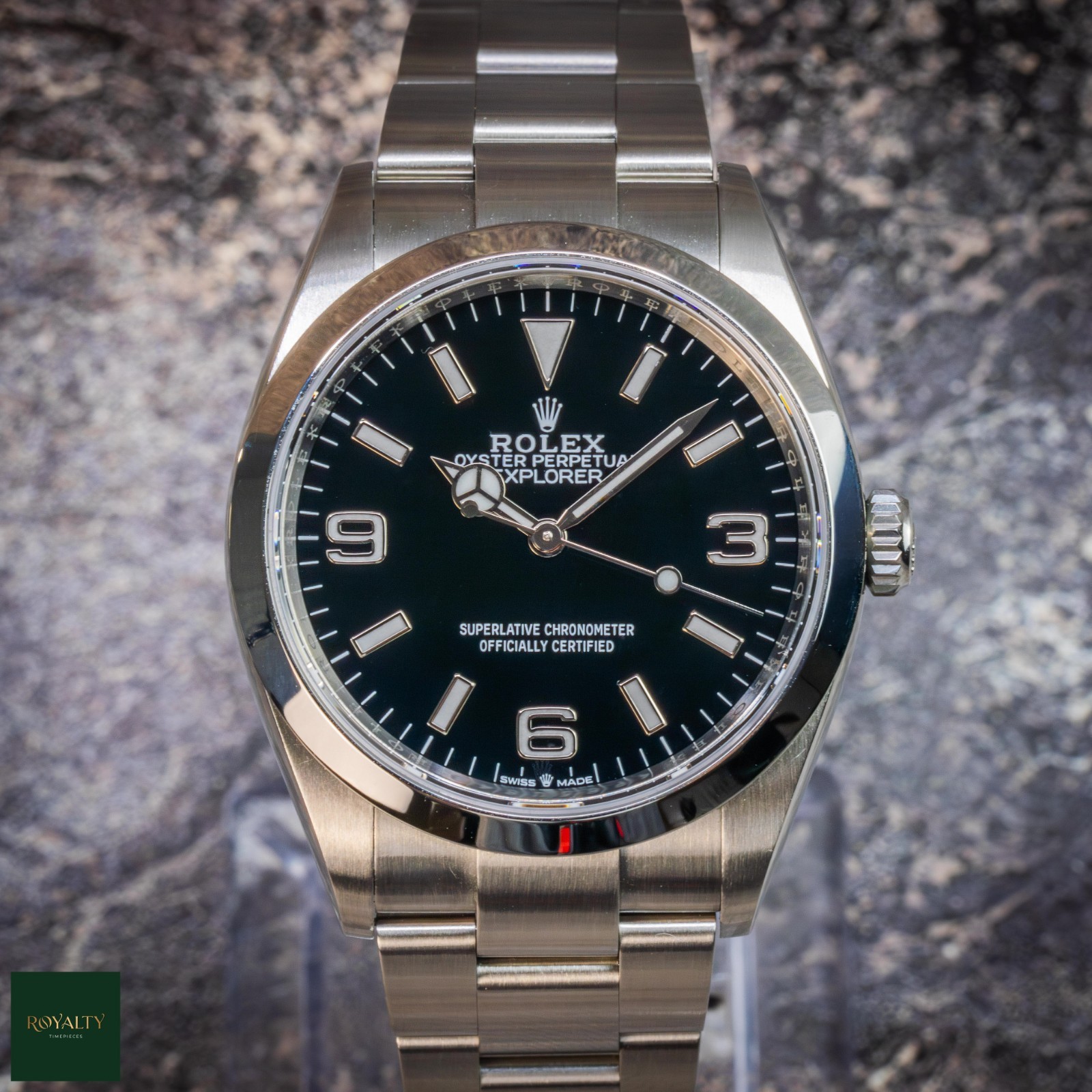 Rolex Explorer 36 124270 Explorer I 2023 Box & Papers Oystersteel Black Dial