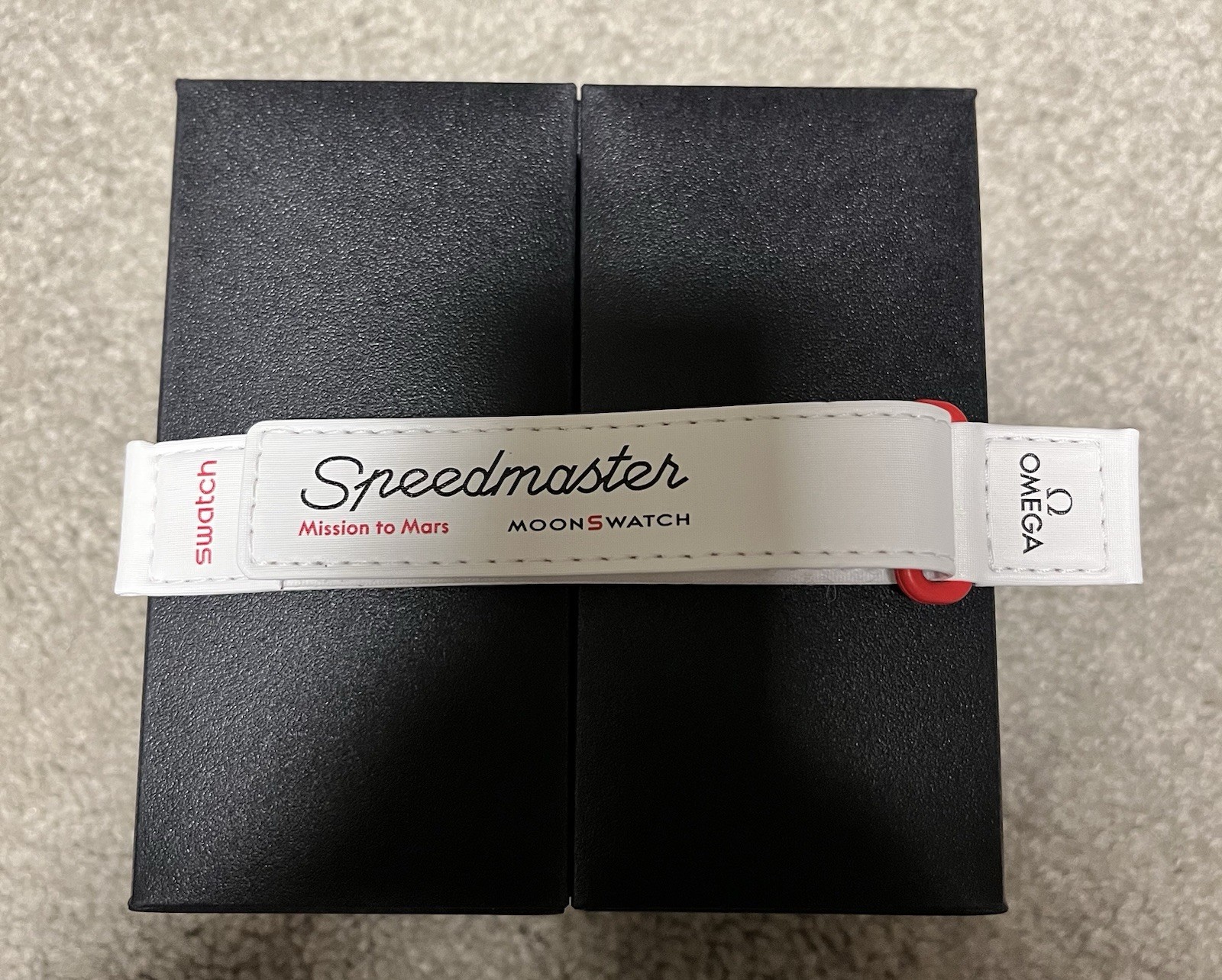 Omega x Swatch Mission to MARS Moonswatch – SO33R100 – Full Set Box/w Papers