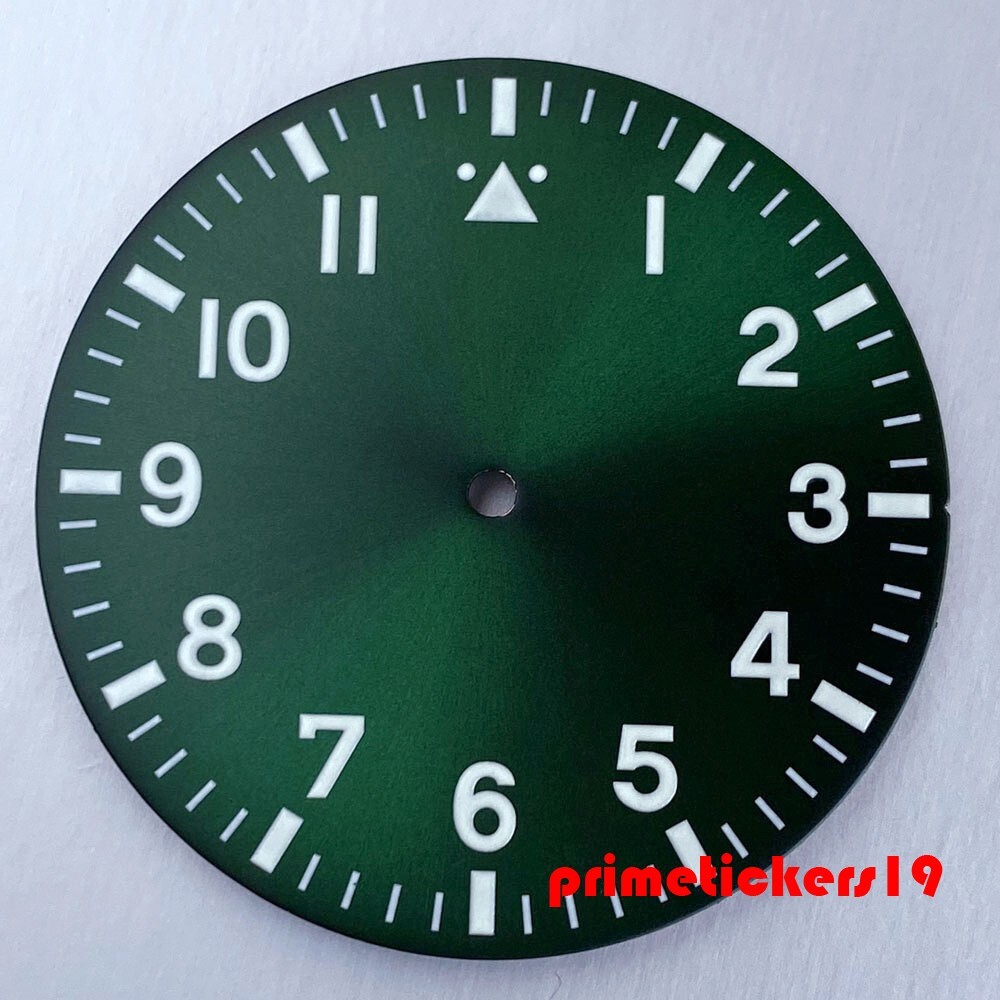 38mm Pilot Watch Dial+Hands Set Parts Luminous Fit NH35 NH36 NH38 ETA2824 PT5000