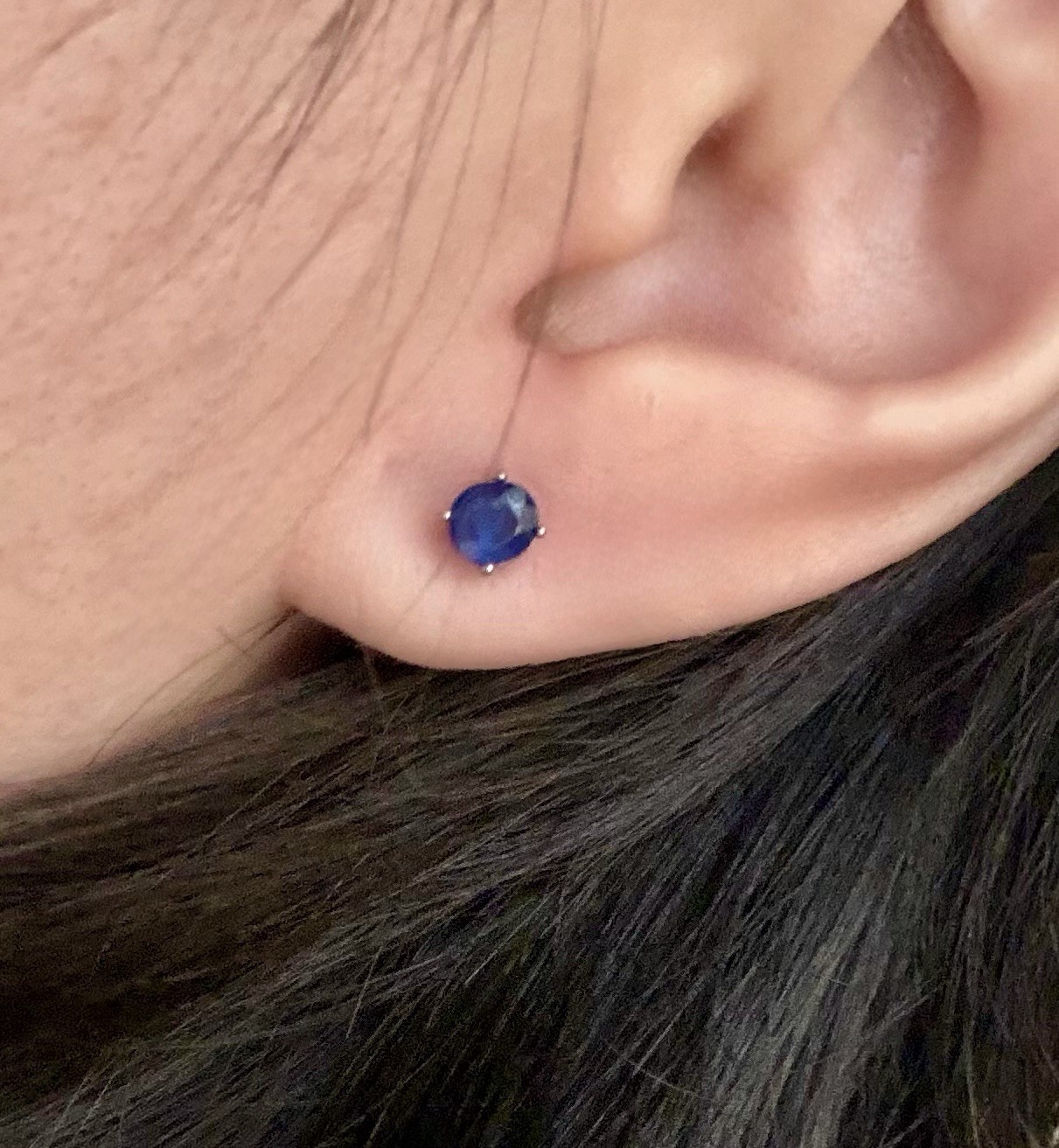 Natural Burma (Mogok) Unheated Sapphire 925 Silver Earrings