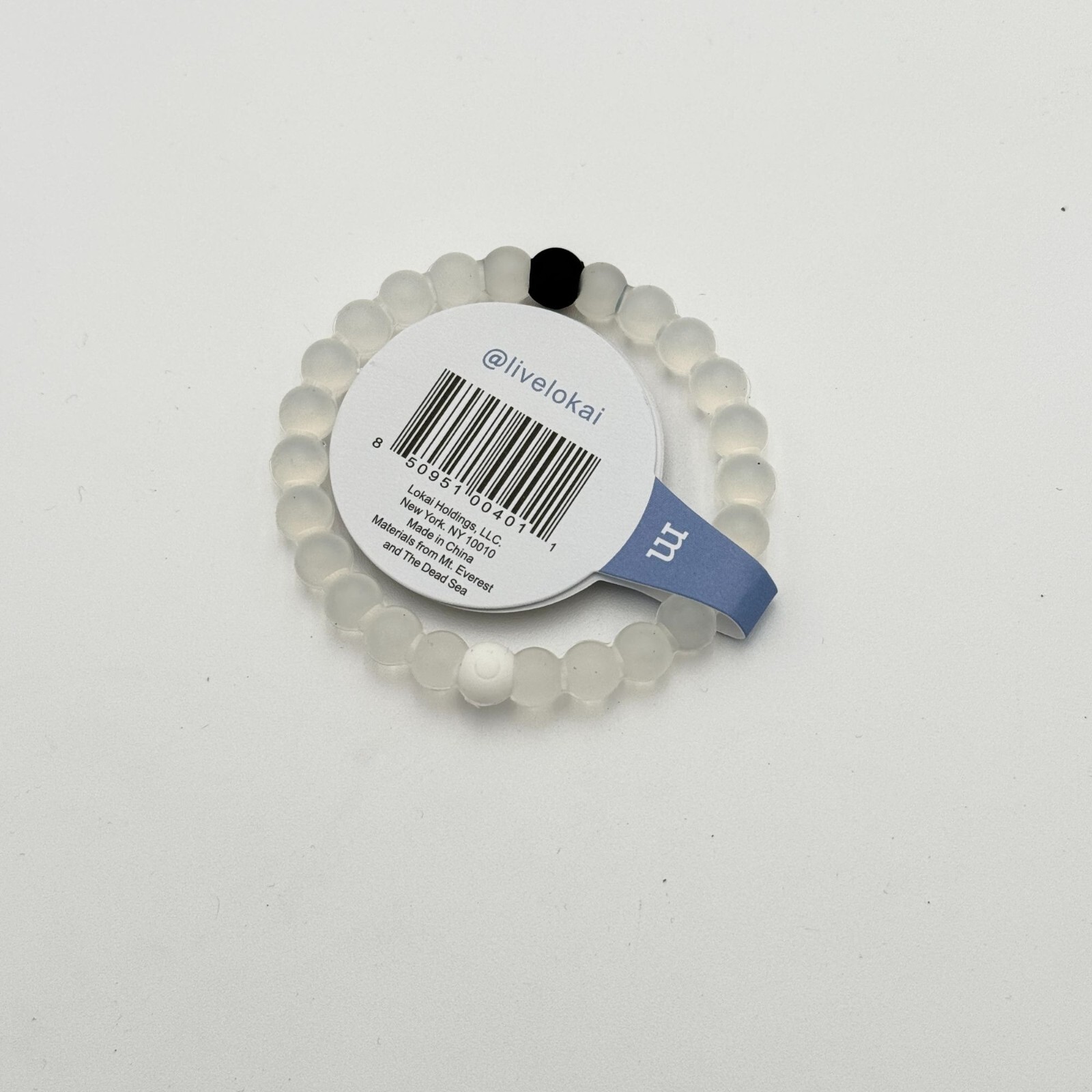 New Lokai Classic Bracelet Clear Beads Slide On Style Medium Find Your Balance