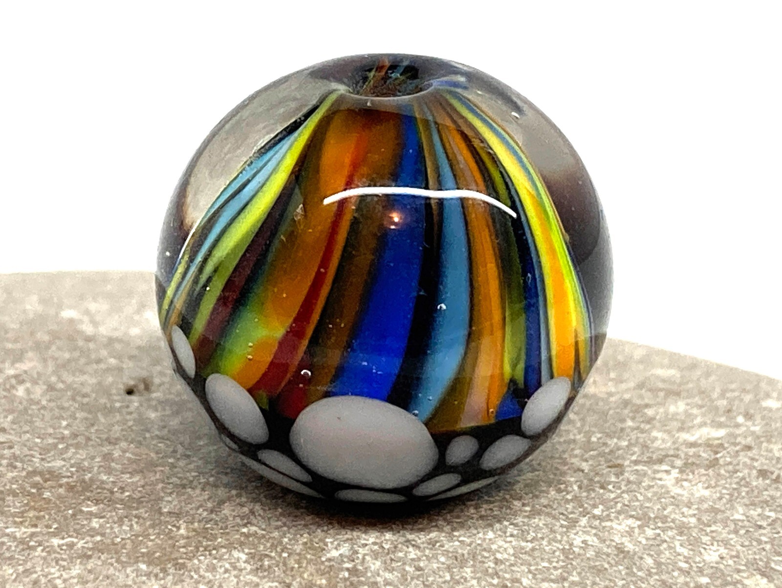 Rainbow Handmade Lampwork Glass Beads From Murano OOAK Tamara Yarilo Brand 1 Pcs