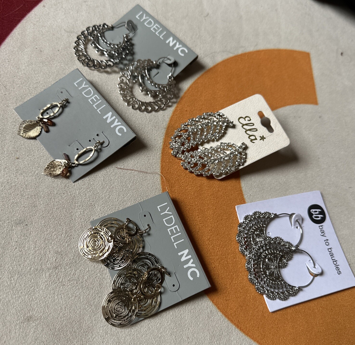 LYDELL NYC Lacey Large Hoop Earrings Set Of 5