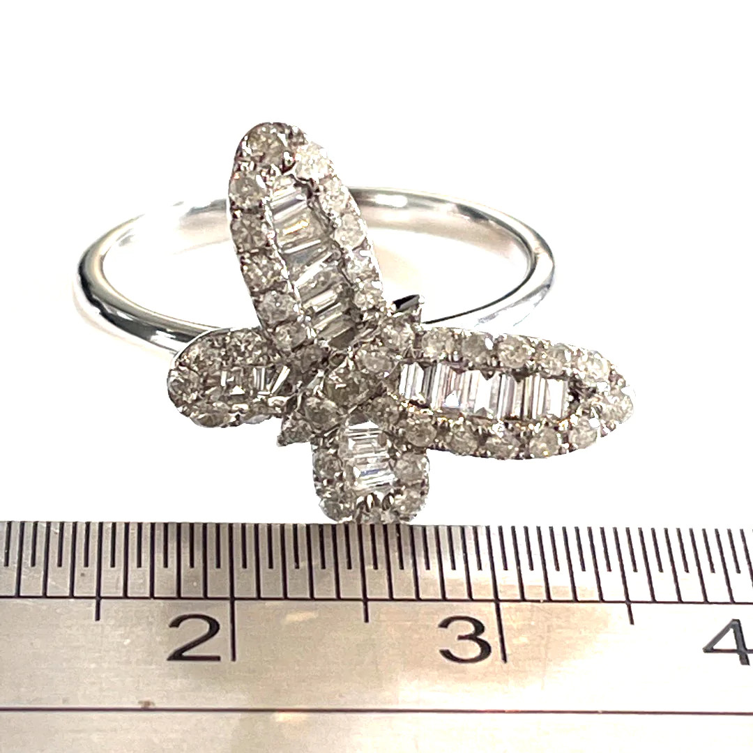 Gorgeous 14K Gold Butterfly Ring with 1.00 TCW Diamonds