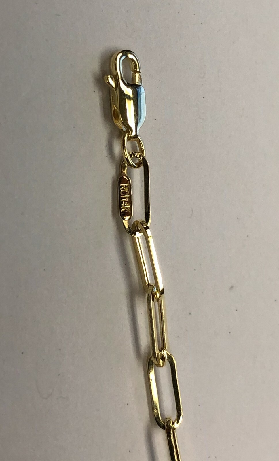 14k Yellow Gold Lite PAPERCLIP Cable Link Chain Necklace 20 Inch 3.7 Grams 3.5MM
