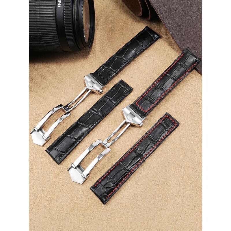 22MM LEATHER WATCH STRAP BAND FOR FREDERIQUE CONSTANT MOONPHASE FC-712MS BLACK