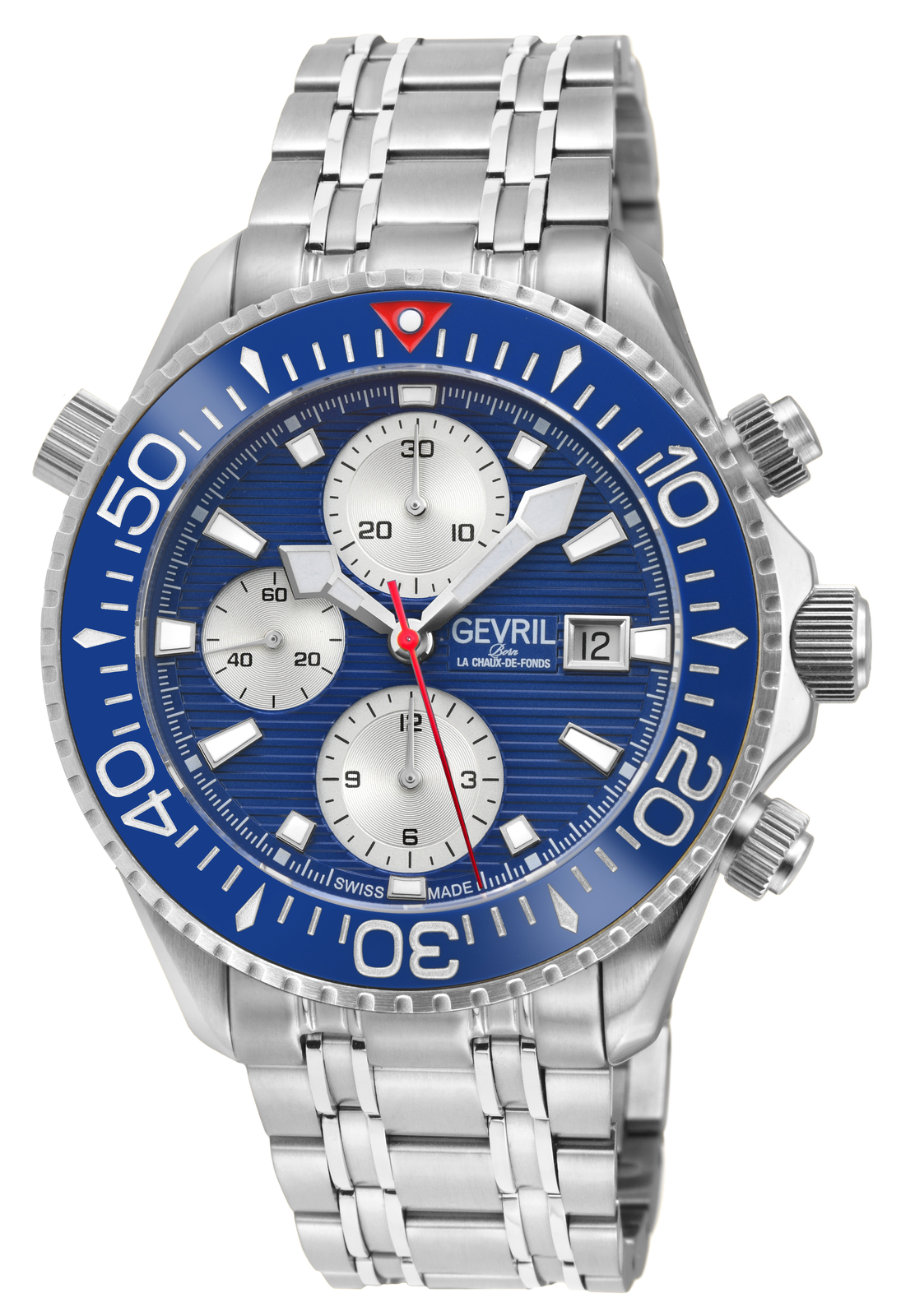Gevril Men’s 48815B Hudson Yards Chrono Swiss Automatic SW 500 MVMNT Diver Watch