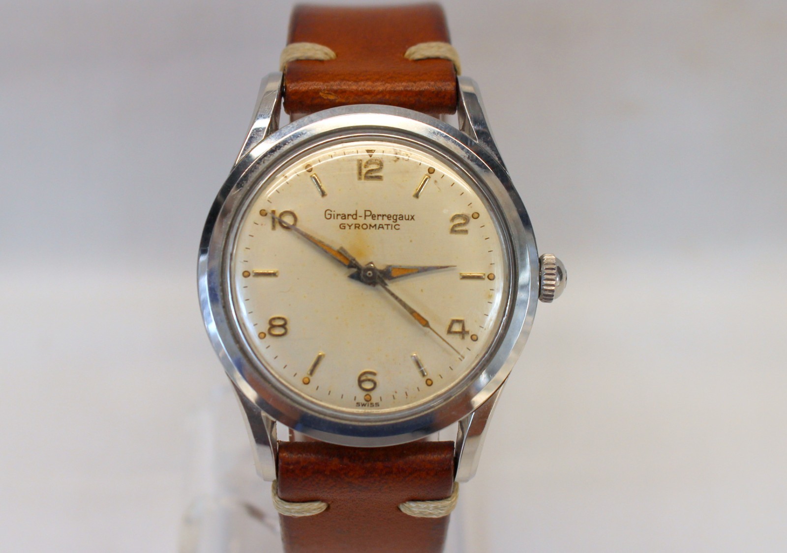 💥 vintage GIRARD PERREGAUX GYROMATIC Automatic Watch SCARCE DIAL 34mm 💥