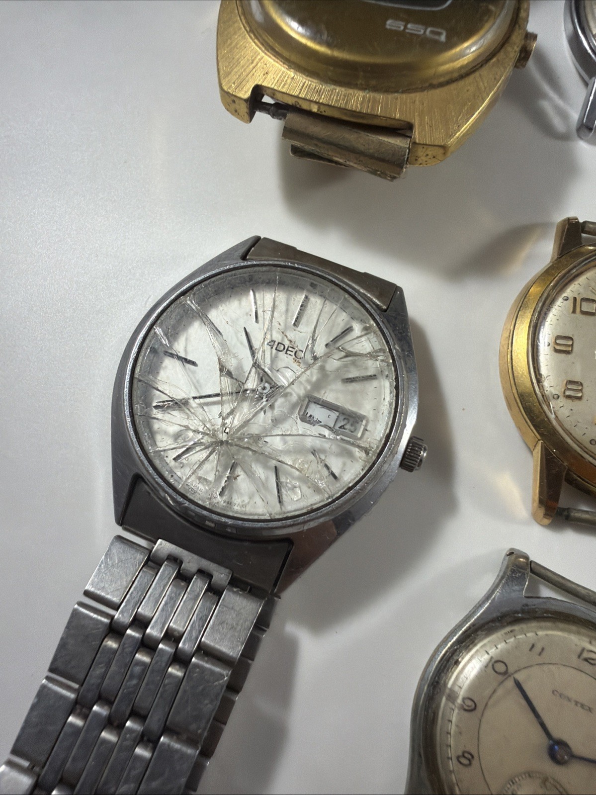 Lot Of 18 Vintage Watch Mechanical And Quartz Men’s Recta Contex Bulova Elgin ++