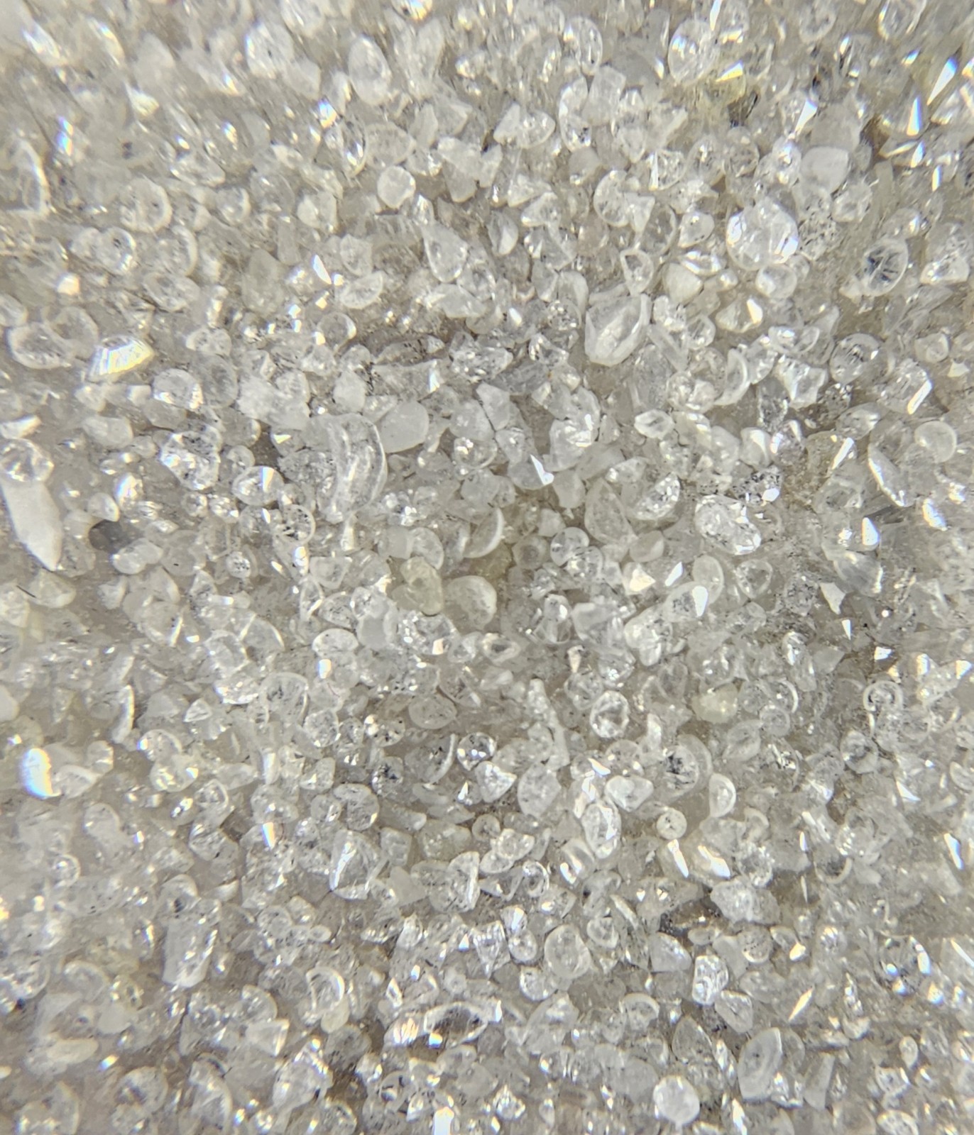 10 Cts of Natural White Diamond Dust, (Faceted) Sparkly Broken chips of diamond
