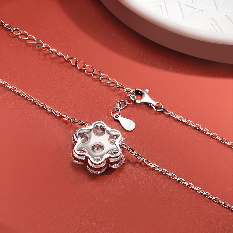 Top Quality Real Moissanite Pendant Necklace 925 Sterling Silver Party for Women