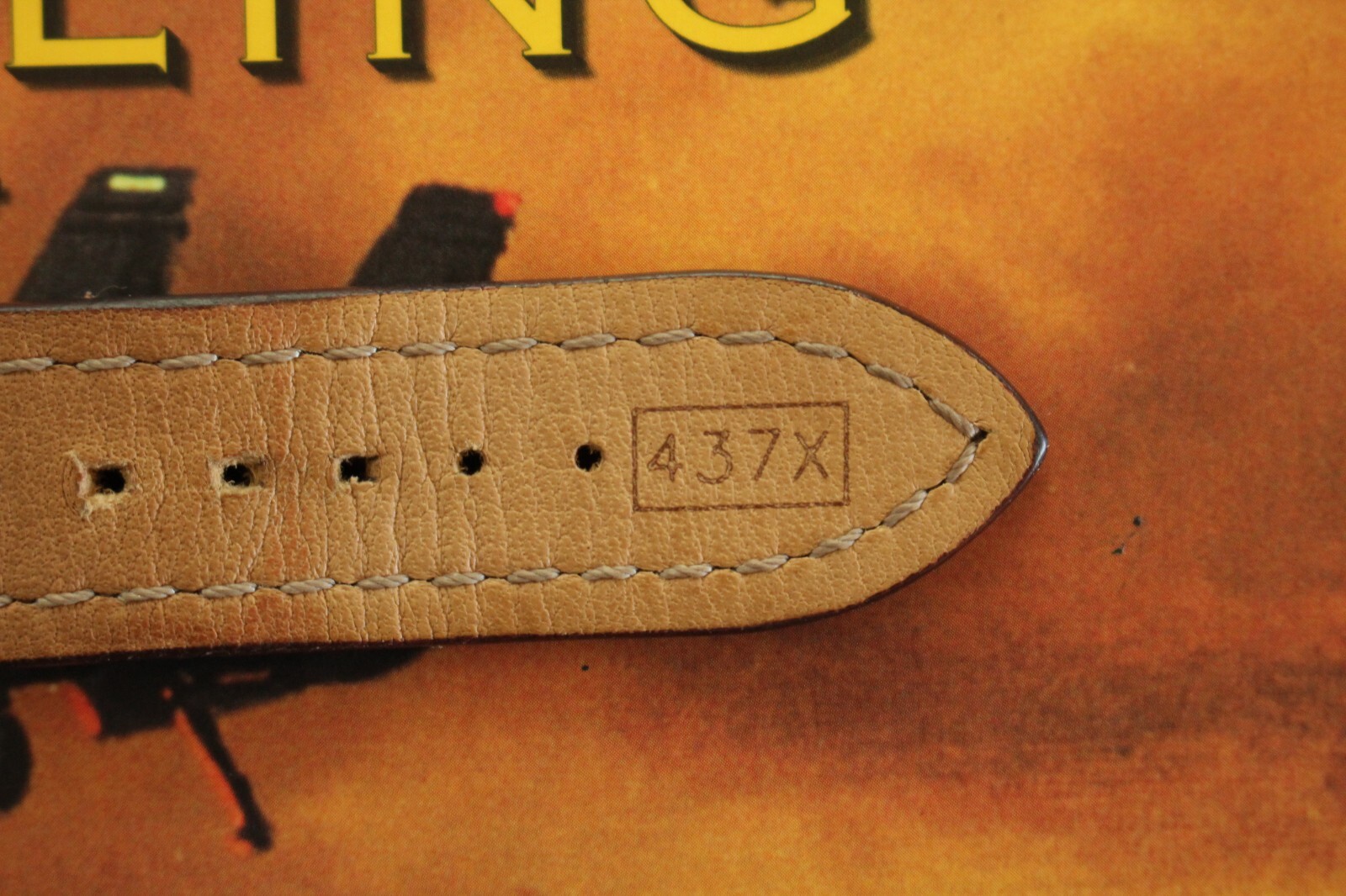 BREITLING 437X 22-20 BROWN PLAIN CALF TONGUE BUCKLE WATCH BAND WATCHBAND STRAP A