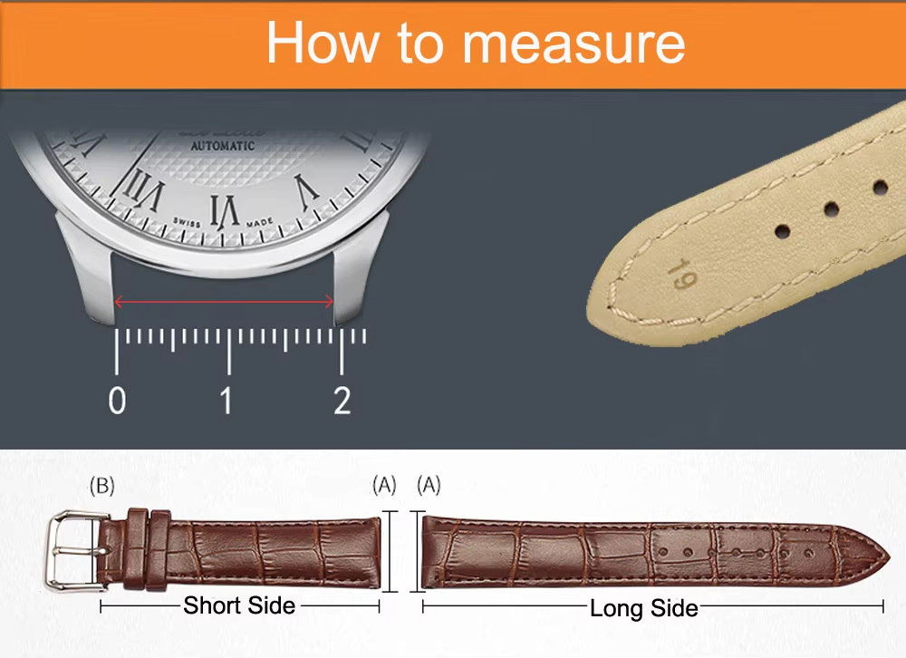 Bamboo Pattern Leather Watch Band 12mm–24mm Unisex Replacement Watch Strap