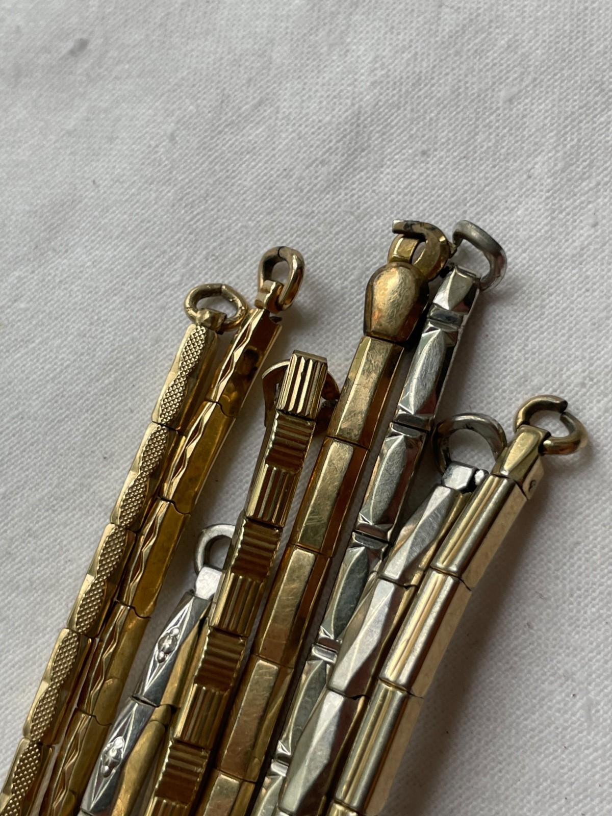 GREAT KIT!!! 8 art-deco USA gold filled ladies watch bands – lot 0807