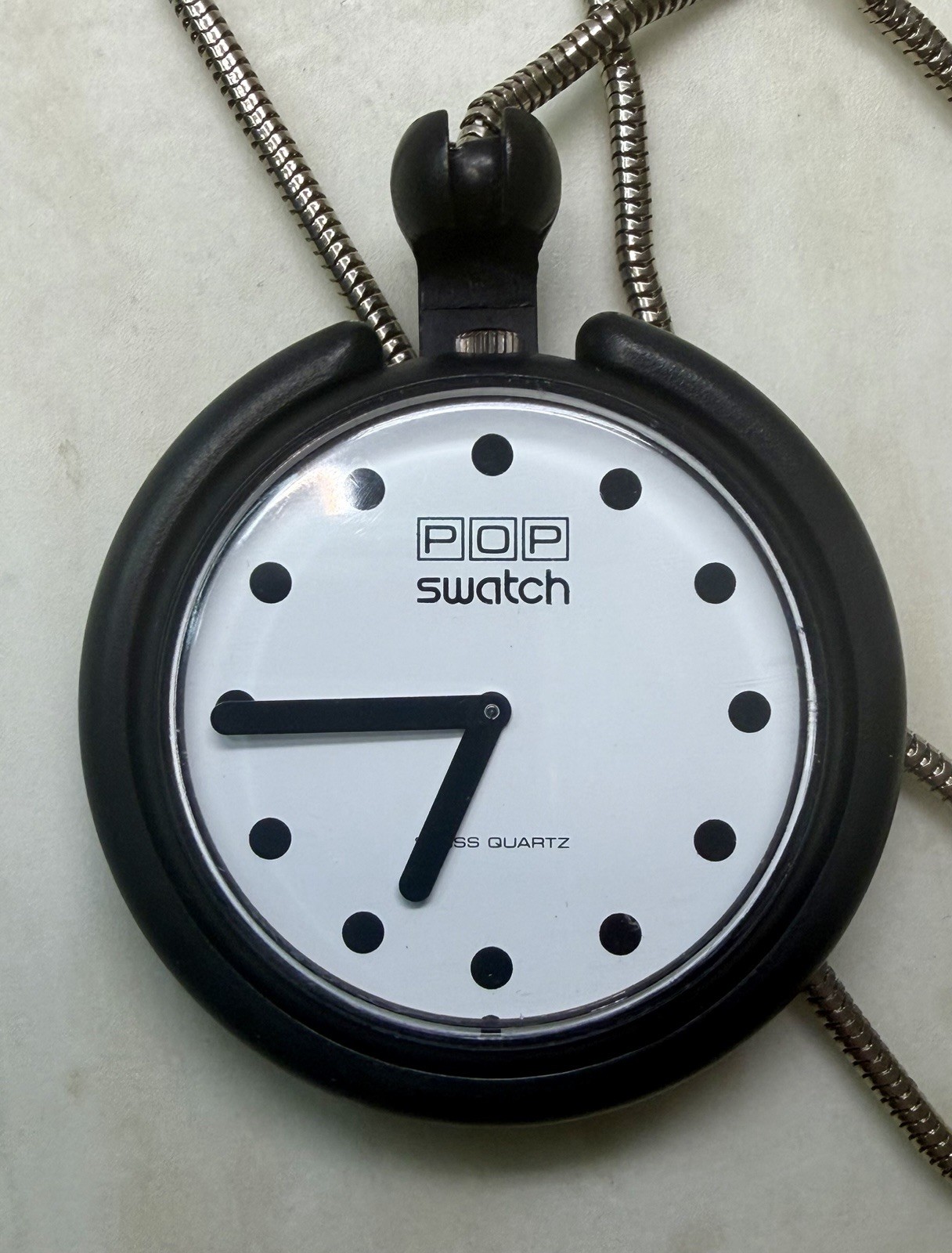 VINTAGE 1986 SWATCH POP “Jet Black” BB001 – NO YEAR DIAL – First Year Production